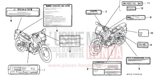 ETICHETTA DI AVVERTIMENTO NX650N di 1992